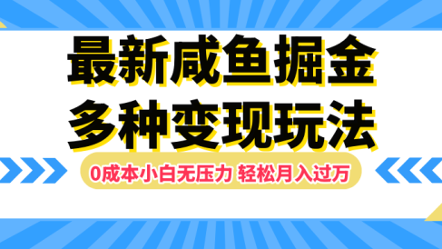 最新咸鱼掘金玩法,更新玩法,0成本小白无压力,多种变现轻松月入过万