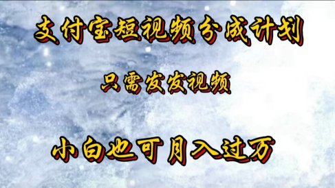 支付宝短视频劲爆玩法，只需发发视频，小白也可月入过万