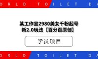 某工作室2980美女千粉起号新2.0玩法