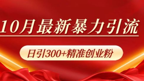 10月最新暴力引流,日引300+精准创业粉