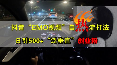 抖音EMO视频自热打法,日引500+创业粉“泛垂直”