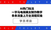 AI热门玩法，一字马电梯美女制作教学，条条流量上万全流程实操