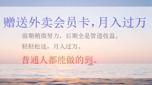 外卖会员卡项目,月入3万