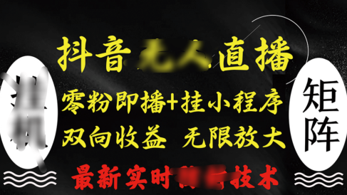 抖音无人直播最新独家玩法,小雪花+撸音浪双向收益,可矩阵放大