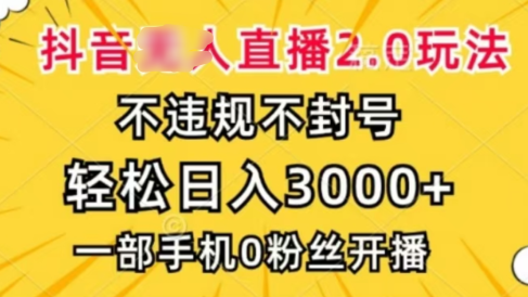 抖音小程序无人直播2.0,日入3000,不违规不封号,操作轻松