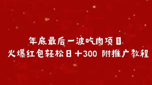 年底最后一波吃肉项目 火爆红包轻松日+300 附推广教程