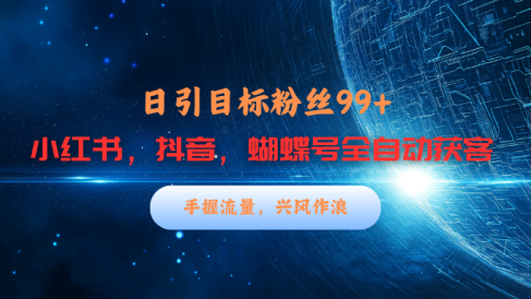 小红书，抖音，蝴蝶号三大平台全自动精准引流获客，每天吸引目标客户99+