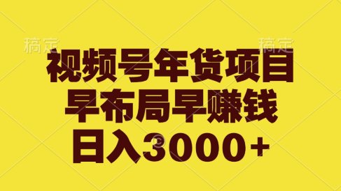 视频号年货项目,早布局早赚钱,日入3000+