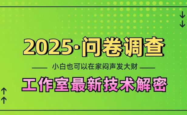 2025《问卷调查》最新工作室技术解密:一个人在家也可以闷声发大财,小白一天200+,可矩阵放大