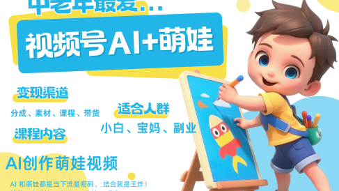 萌娃，又一爆款密码，小白3步上手，爆款率80%，每天十分钟，轻松AI变现萌娃搞钱，带货、素材、分成都非常猛，泼天流量，发布就爆！月入5W，抓紧学！