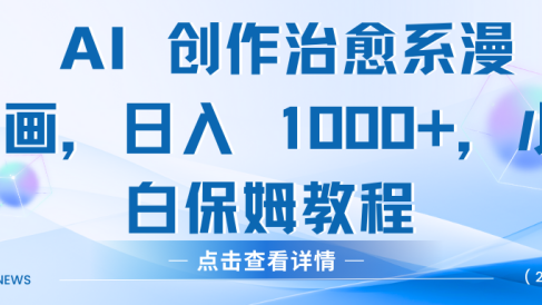 AI 创作治愈系漫画,日入 1000+,小白保姆教程