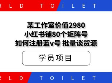 某工作室价值2980,小红书铺N个矩阵号,如何注册蓝v号、批量谈货源