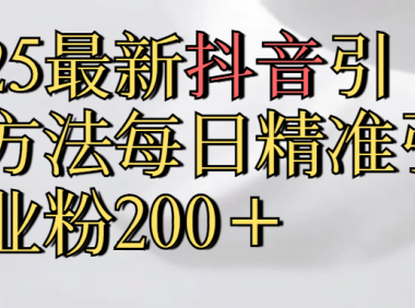 2025最新,抖音引流,方法每日精准引流创业粉300+