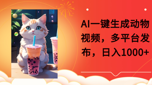 AI一键生成动物搞笑视频,多平台发布,轻松破千万播放,日入2000+
