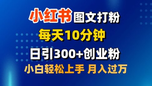 2月小红书图文打粉,每天10分钟,日引300+创业粉,小白轻松月入过万