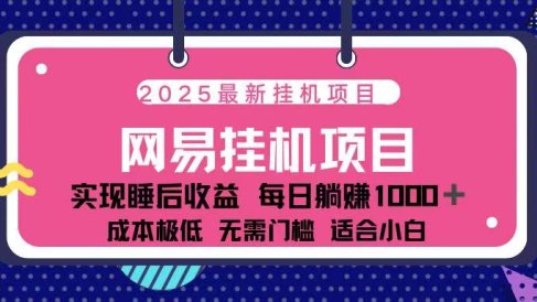 2025最新挂机项目 包稳定 包运行