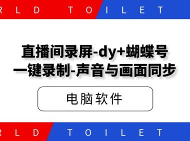 直播间录屏-dy+蝴蝶号-一键录制-声音与画面同步