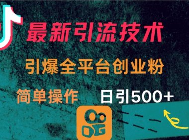 最新引流方法,引爆全平台创业粉操作简单,日引300+