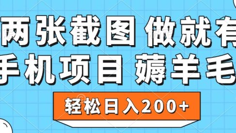 薅羊毛 手机项目 做就有 两张截图 轻松日入200+