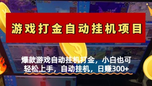 爆款游戏自动挂机打金，小白也可轻松上手，自动挂机，日赚300+