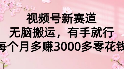 视频号新赛道，无脑搬运，有手就行，每个月多赚3000多零花钱