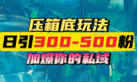 一天引流300-500粉,加爆你的私域,且都是实时变现,轻松日入1000+
