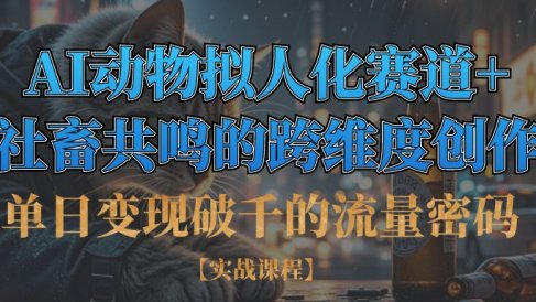 单日变现破千的流量密码,AI动物拟人化赛道+社畜共鸣的跨维度创作