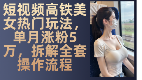 最新爆款短视频,高铁美女玩法,一周涨粉5万+,各种分成引流变现,每天稳定变现1000+实战教程