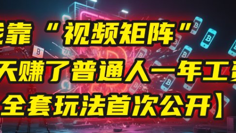我靠“视频矩阵”,3天赚了普通人一年工资!【全套玩法首次公开】