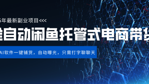 闲鱼全自动电商带货,三年磨一剑，一朝露锋芒，长期稳定项目，单日稳定变现500+