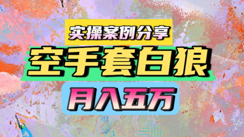 空手套白狼，月入五万，实操案例分享
