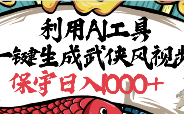 利用AI工具一键生成武侠风视频，原创度高，画面好看，狂撸视频号分成计划收益