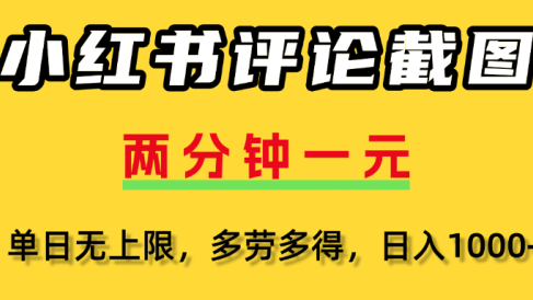小红书评论截图,一条0.5元,多劳多得!