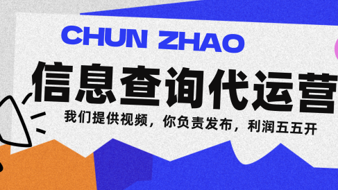 信息查询代运营小众蓝海爆款项目,每天发发视频,单日稳定变现500+
