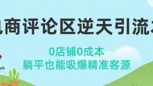 电商评论区逆天引流术!0店铺0成本,躺平也能吸爆精准客源