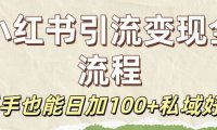 保姆级教程：小红书引流变现全流程，新手也能日加100+私域好友