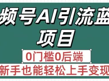 疯传！视频号AI引流蓝海项目，0门槛0后端，新手也能轻松上手变现