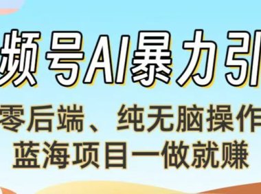 视频号AI暴力引流：零后端、纯无脑操作，蓝海项目一做就赚！【下面那个链接失效了】