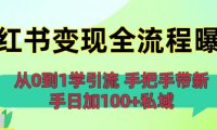 从0到1学引流:小红书变现全流程曝光,手把手带新手日加100+私域