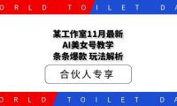 某工作室11月最新AI美女号教学，条条爆款玩法解析