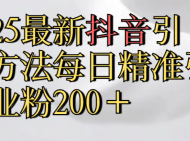 2025最新抖音引流,方法每日精准引流创业粉300＋