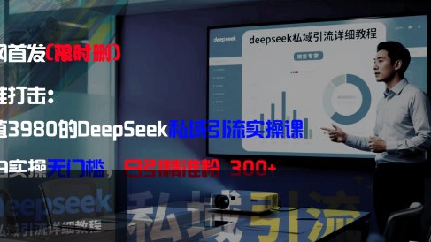全网首发(限时删)精准打击:价值3980的DeepSeek私域引流实操课,小白实操无门槛,日引精准粉300+