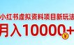 小红书虚拟资料项目最新玩法，月入10000＋