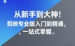 从新手到大神！剪映专业版入门到精通，一站式掌握