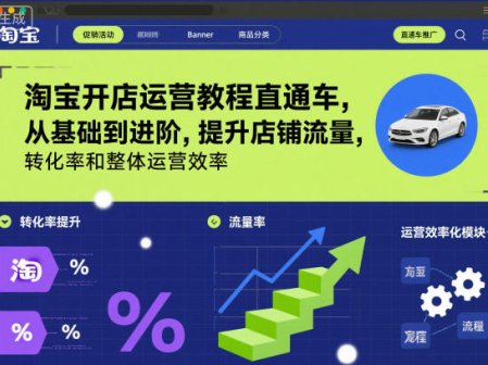 淘宝开店运营教程直通车，从基础到进阶，提升店铺流量，转化率和整体运营效率(更新26年3月24日)
