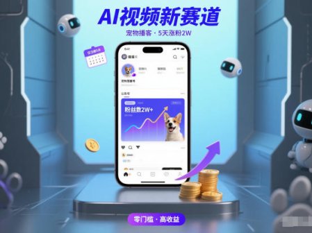 AI视频新赛道，宠物播客仅注册5天涨粉2W，收益非常可观