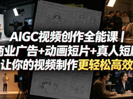 AIGC视频创作全能课｜商业广告+动画短片+真人短剧，让你的视频制作更轻松高效