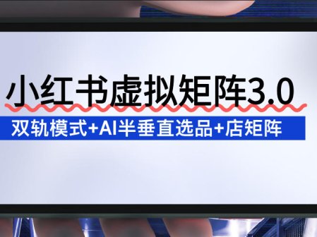 小红书虚拟矩阵3.0：双轨模式+AI半垂直选品+店矩阵