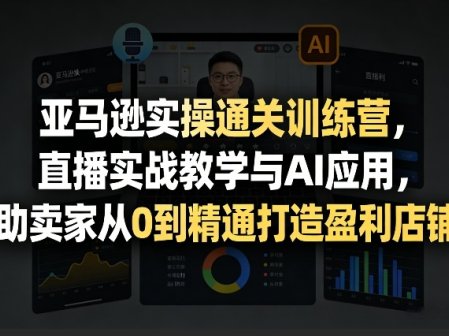 亚马逊实操通关训练营，直播实战教学与AI应用，助卖家从0到精通打造盈利店铺(更新5月8日)