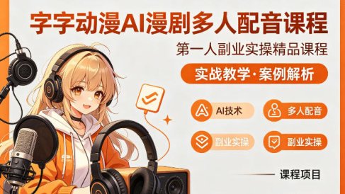 字字动漫AI漫剧多人配音课程,实战教学,案例解析